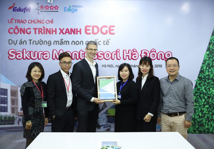 The Sakura Montessori international preschool, developed by EMC Education Development Joint Stock Company, has received a preliminary EDGE certificate.